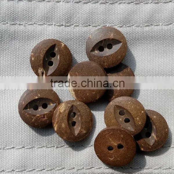 18L 2 Holes Brown Matt Fisheye Coconut Shell Button photo-2