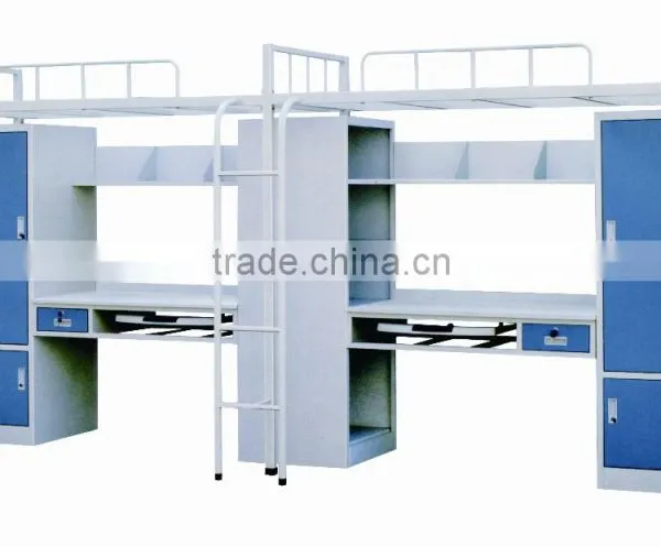Cold Rolled Steel Sheet school dormitory metal bed set with locker