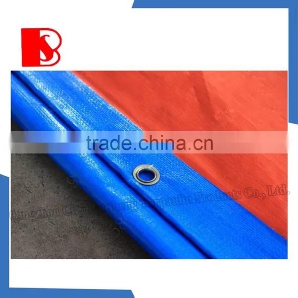 China PE Tarpaulin Factory, Quality Blue Orange pe Waterproof Tarpaulin Mesh Fabric Canvas Tarpaulin photo-4