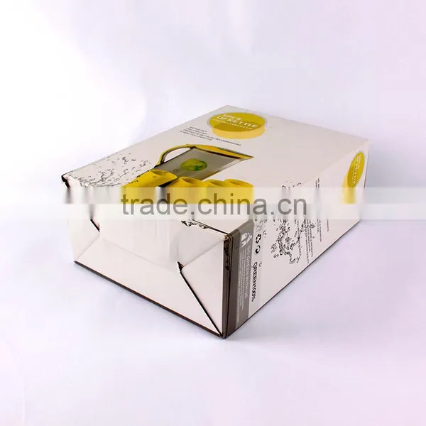 Custom Printed Cardboard Paper Box for Bottle With Plastic Handle photo-3