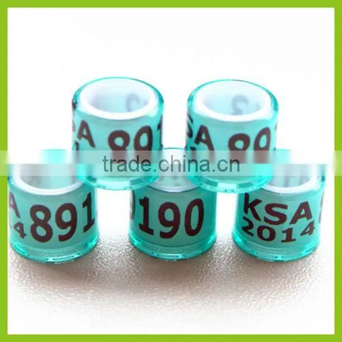 2015 Top Quality Plastic 8mm Rings For Pigeon