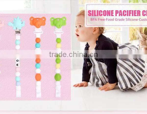 Make From Food Grade Silicone DIY Baby Pacifier Chain Baby Teething photo-4