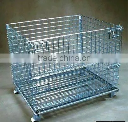 Galvanized Iron Wire Mesh 6mm Stackable Lockable Metal Storage Cage photo-4