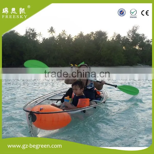 PC Plastic Double Person Clear Bottom Transparent Kayak With Transparent Paddle photo-6