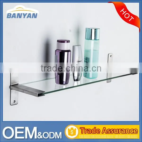 Bathroom Design Stainless Steel Hanging Bathroom Glass Corner Shelf photo-2