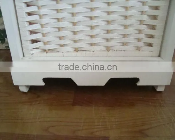 Modern Design White Wooden Cabinet With 2 Wave and 2 Wooden Drawers photo-5