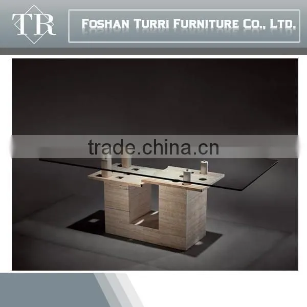 Modern Luxury Marble Base With Tempered Glass Top Coffee Table photo-5