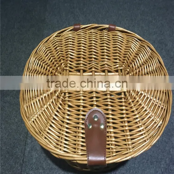 Wholesale Vintage Willow Wicker Bicycle Front Bike Basket With Storage Bicycle Baskets photo-2