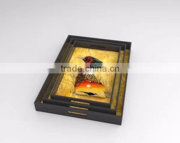 Rectangular Lacquer Tray With Many Patterns, Made in Vietnam photo-3