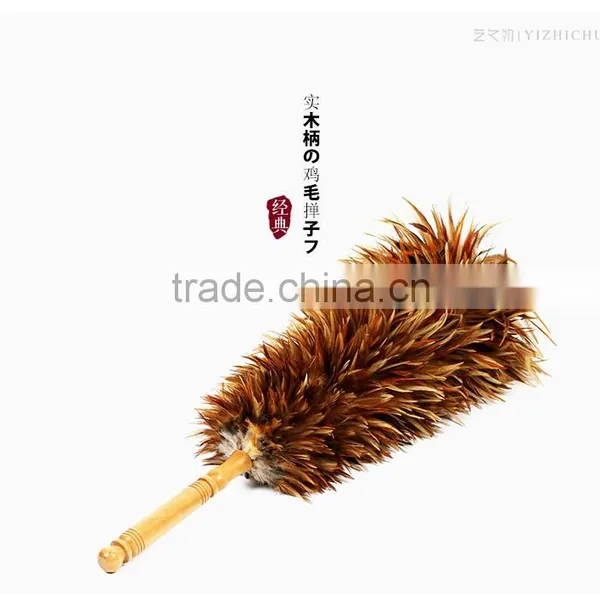 Wood Handle Cock Feather Duster photo-2