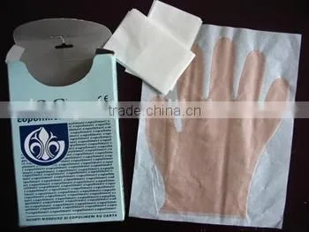 PE Gloves,latex Gloves,PEC Gloves, PE Glove on Paper,gloves,disposable PE Gloves