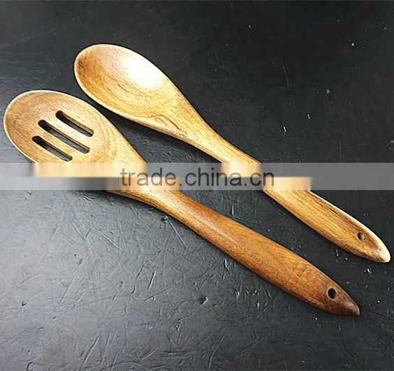 22036 High Quality Beech Wood Spoon Slotted Spoon photo-6
