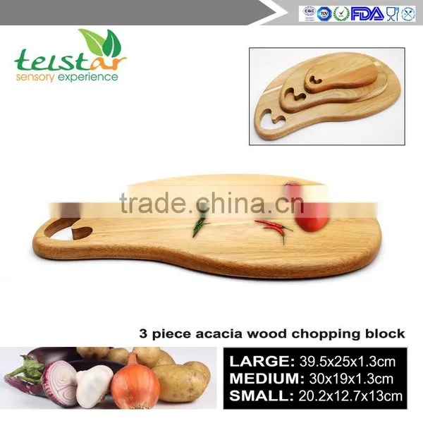 2017 New Creative Three-piece Acacia Wood Cutting Board Wood Kitchen Board photo-5