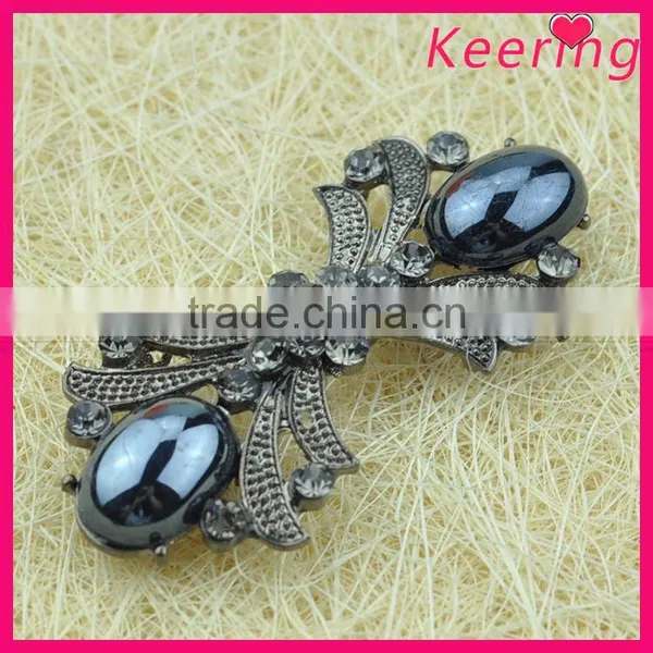 Fashionable Wholesale Shiny Black Rhinestone Metal Button WBK-1497 photo-4