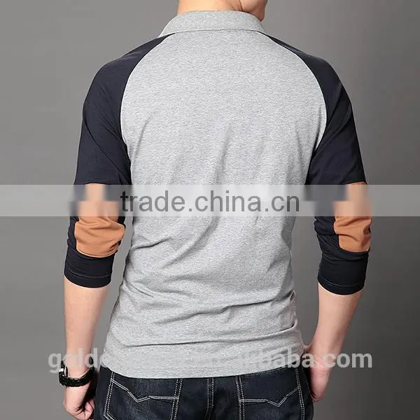 Two-tone Men Long Sleeve Polo Shirts Wholesale China photo-3