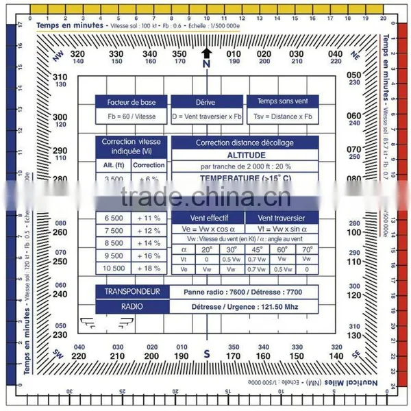 Kearing High Quality Flexible Plastic Square Protractor Naviation Plotters for Pilots # KPP-8 photo-5