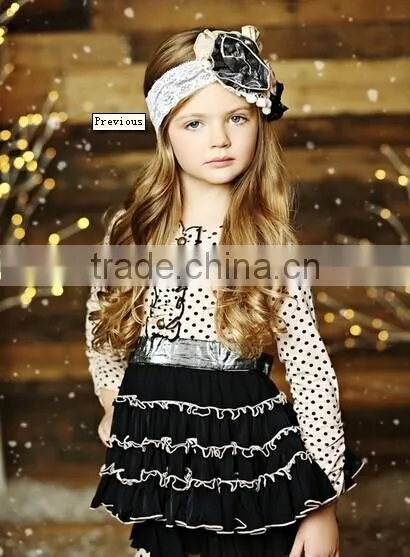 2015 Fashion Kids Wear Ruffle Cotton Outfits Sets Fancy Clothes Wholesale Children Clothing Set photo-2