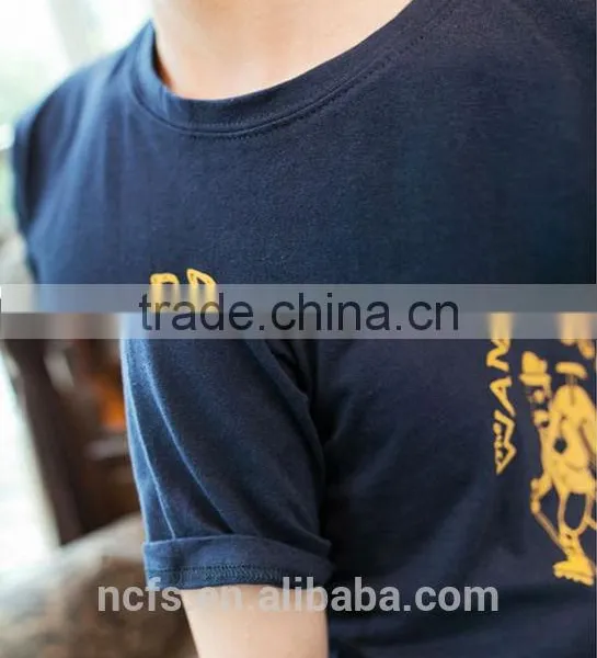 Gold Foil Printing Man T Shirt Wholesale photo-3