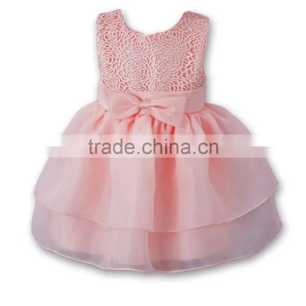 Hot Summer Kids Girls Tutu Dress Baby Girl Bowknot Pink Princess Dress Hollow Birthday Party Dresses First Communion Dress 1-5 Y photo-4