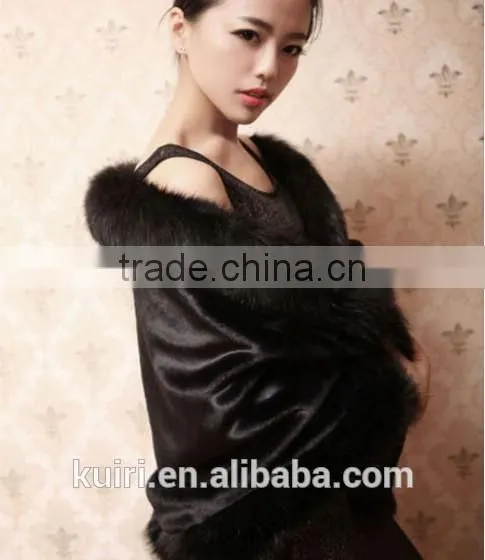 Elegant Mink Fur Wedding Shawl for Bridal Dress Winter Fashion Wide Plush Woman Faux Fur Shawl photo-4