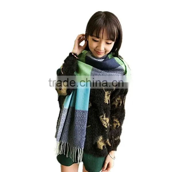 1pc Different Color Choice Super Long Colorful Winter Warm Knitting Stitching Scarf,shawl photo-2