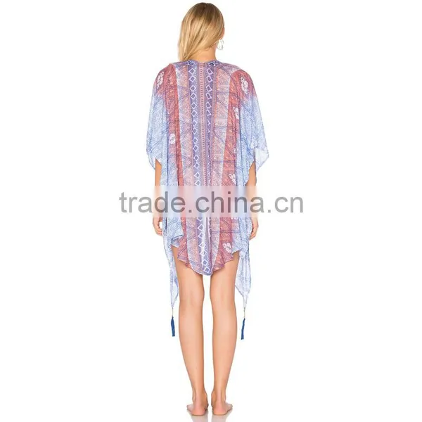 High Quality Viscose Ladies Beach Kimono Spf Clothing photo-3