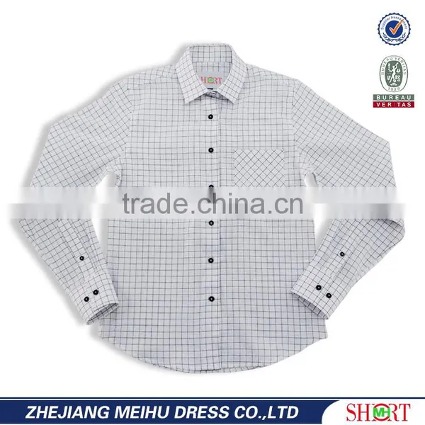 2017 Latest Long Sleeve Plaid 100% Cotton Non Wrinkle Spread Collar Men Shirt photo-2