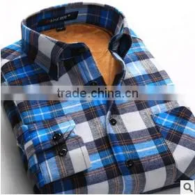 Latest Shirt Designs for Men 2016 Plaid Flannel Cotton Windproof Warm Comfortable Men's Dress Shirt photo-2
