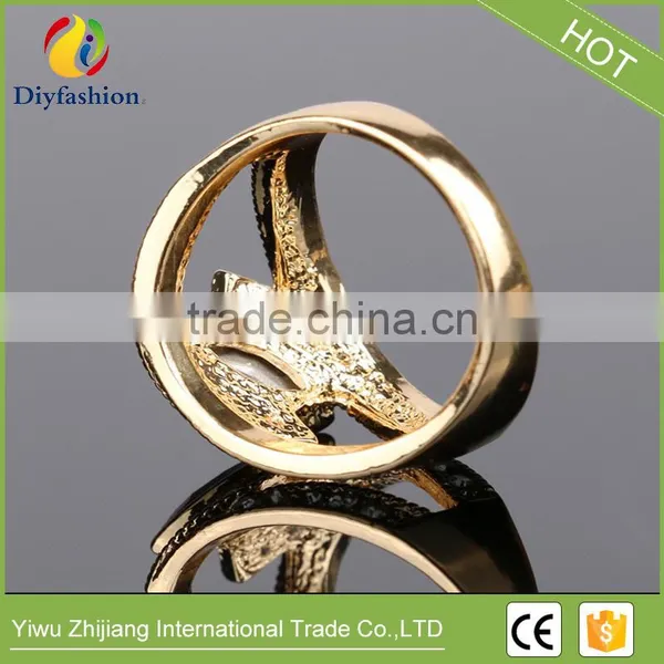 New Fashion Jewelry Beautiful Gold Crystal Rings For Women Love Engagement Ring Wedding Party Gift photo-5