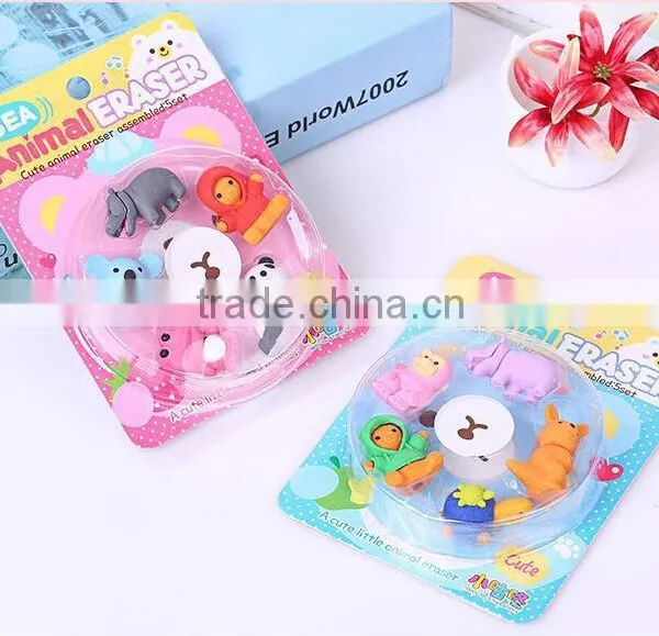Cute 3D Magic Animal Shape Puzzle Erasers Set photo-3