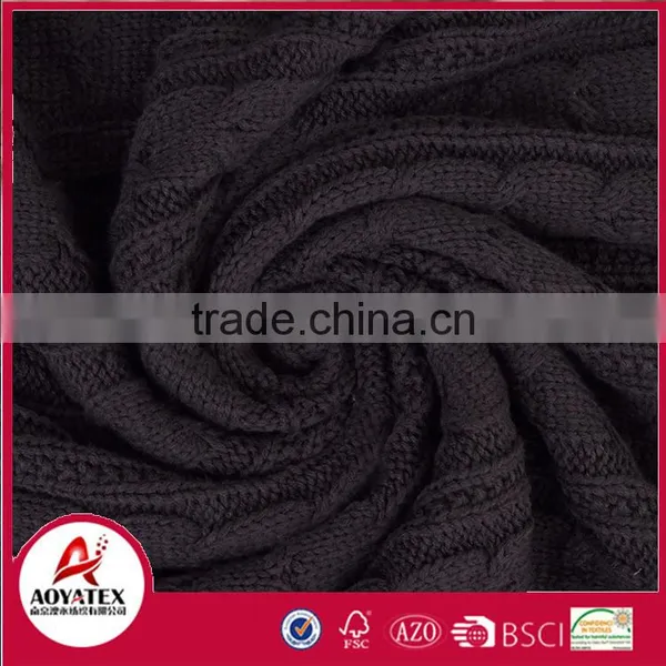 Wholesale Acrylic Crocheted Kint Double Layer Sherpa Blanket photo-6