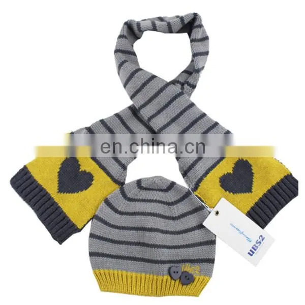 Wholesale Children's Winter Acrylic Knitted Scarf Hat Set photo-2