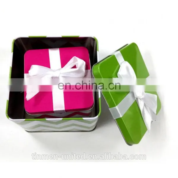 New Design Christmas Gift Square Cookies Tin Box photo-5