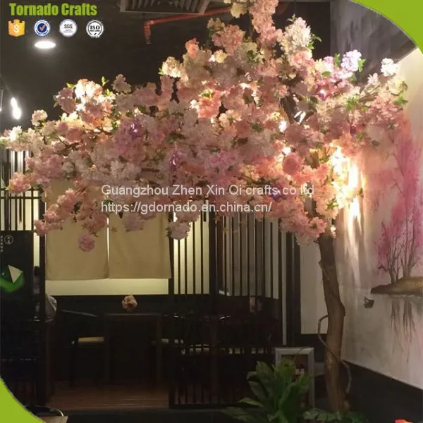 Wedding Pink 200 Cm Height Wood Material Artificial Cherry Blossom Tree photo-3