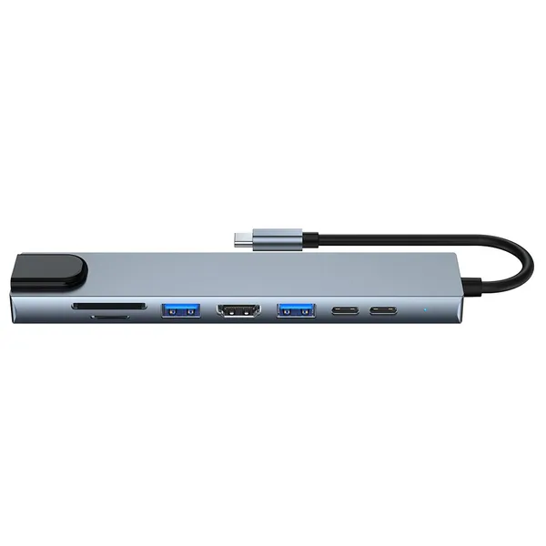 USB 8-in-1 Docking Station, Fast Charging Hub Adapter Type C 4K RJ45, USB 3.0 Docking Station photo-2