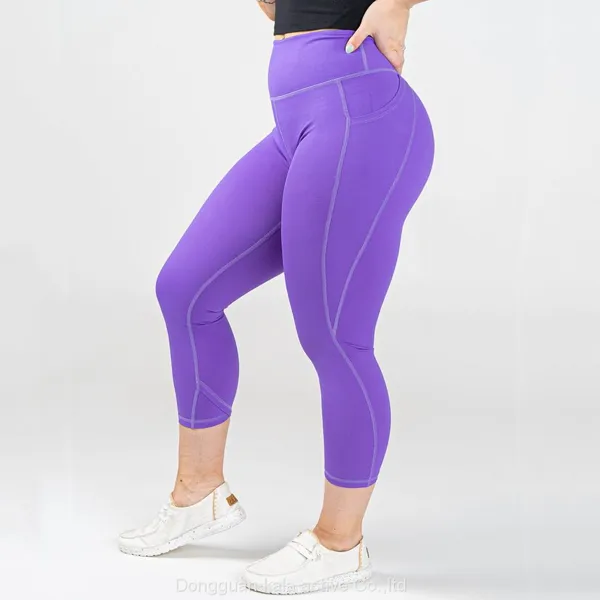 Woman's Plus Size Capris Activewear Exercise Leggings W/Designs&Digital&Mesh photo-5