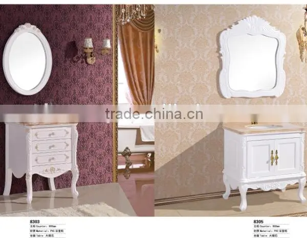 High Glossy Bathroom Cabinet With Elgant Basin and Mirror photo-5