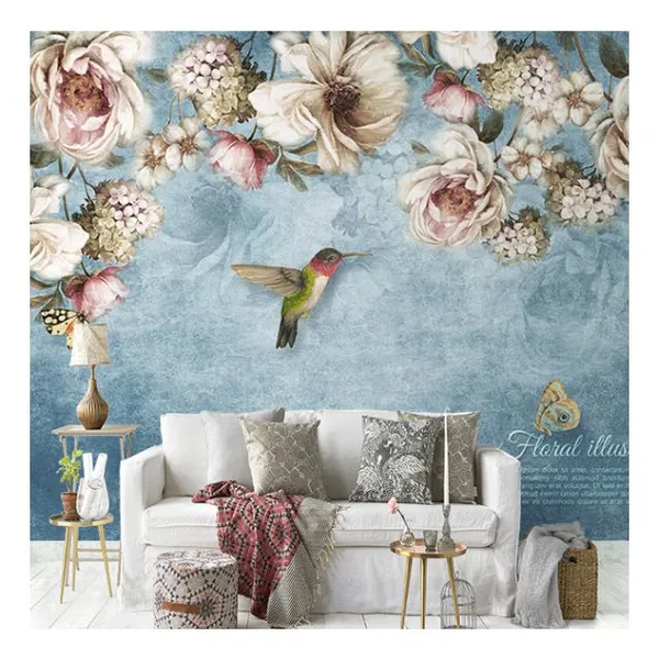 Tropical Wall Murals 3D 5D 8D 16D Wall Mural Decoration Flower Geometric Design For Home Tv Background Dropshipping photo-4