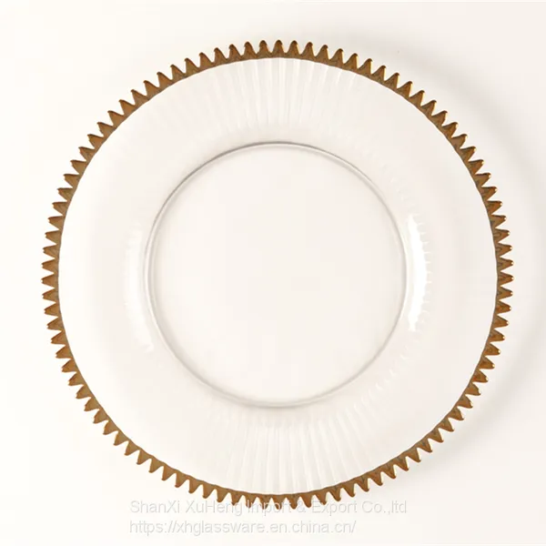 Pretty Design Round Under Clear Glass Beaded Charger Plate With Promotional Price photo-3