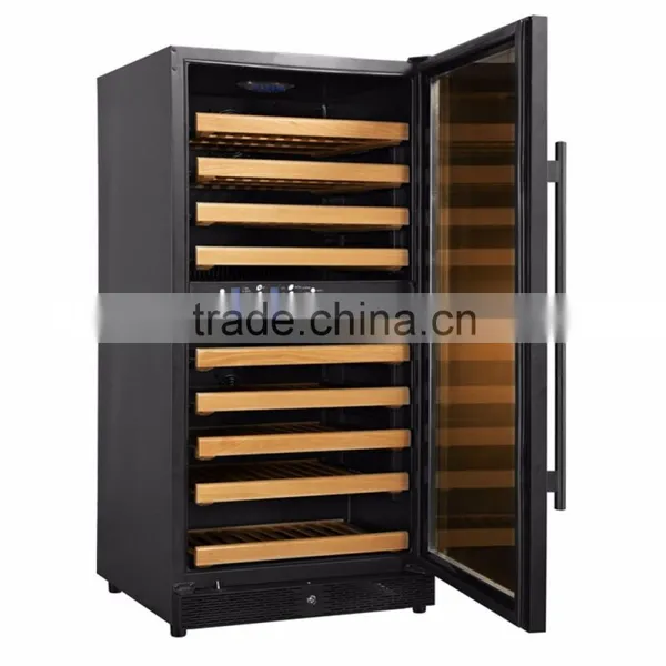 230L Commercial Free Standing Dual Zone LED Inside Touch Panel Wine Bottle Cooler photo-2