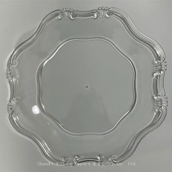 Wholesale Silver Rim Clear Charger Plates Wedding Party Plastic Table Dishes And Plates photo-5