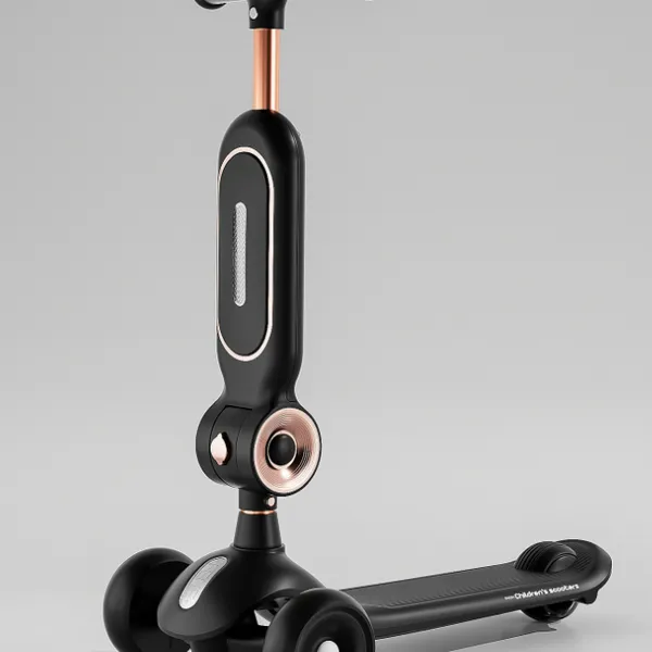 Foldable Soft Rubber Handlebars, Seats, Lighting, Music, Aluminum Pole, Lightweight Indoor Sliding Bike, New Children's Scooter（Wechat:13510231336） photo-3
