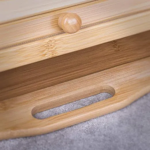 Bamboo Made Bread Box Food Home/Store Storage Box photo-4