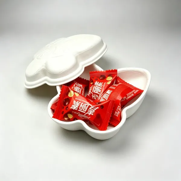 Molded Pulp Candy Box 120gsm Kraft Paper With Custom CMYK Printing and Kraft Paper Band