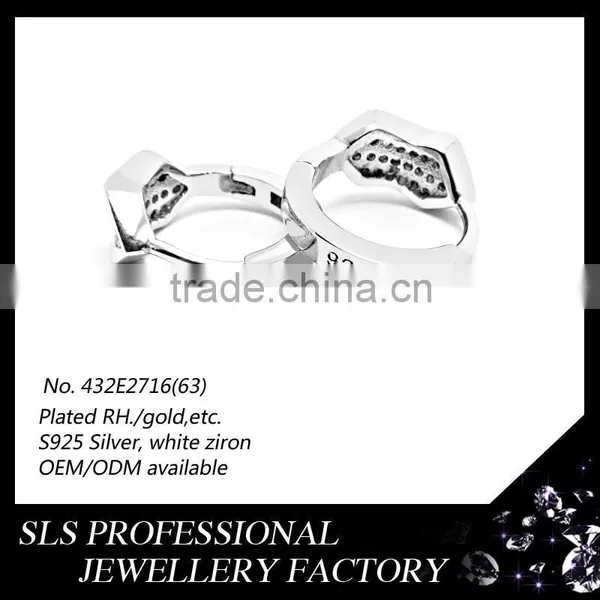2015 Fashion Design Guangzhou Wholesale 925 Sterling Silver Huggie Earrings for Women photo-3