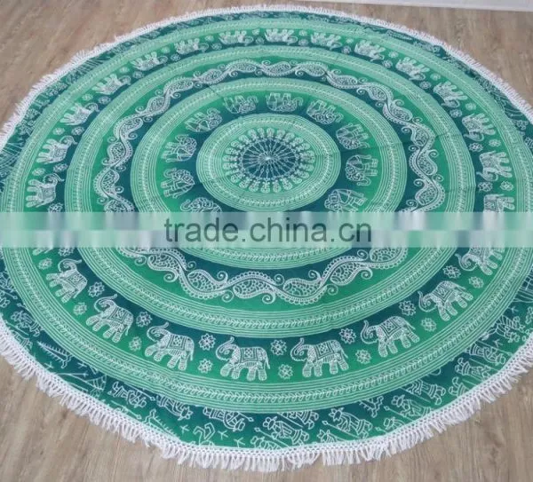 Round Beach Towel Wholesale Boho Beach Throw With Fringes photo-5