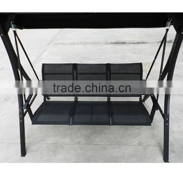 Luxury Leisure Wrought Iron Indoor Swing Chair With Stand 3 Seat Chair Swing photo-4