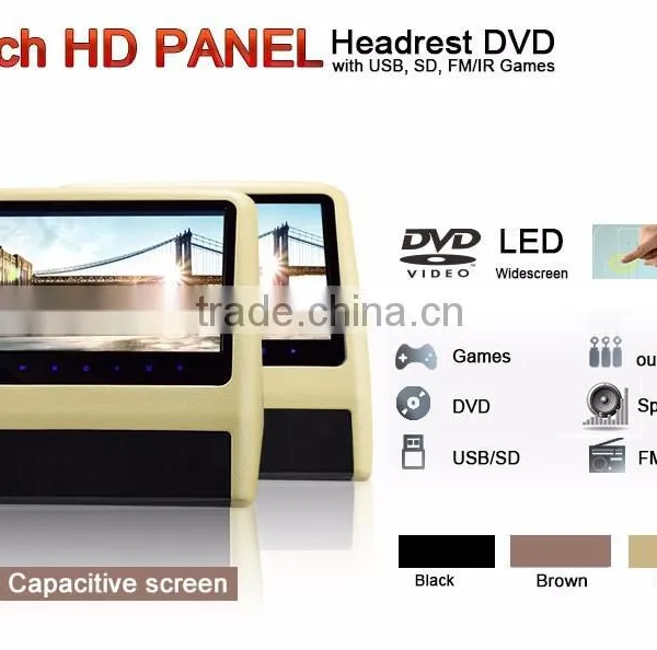 9"Headrest DVD With USB Port ,SD Slot,Wireless Games,without Pillow,auto Monitor photo-4
