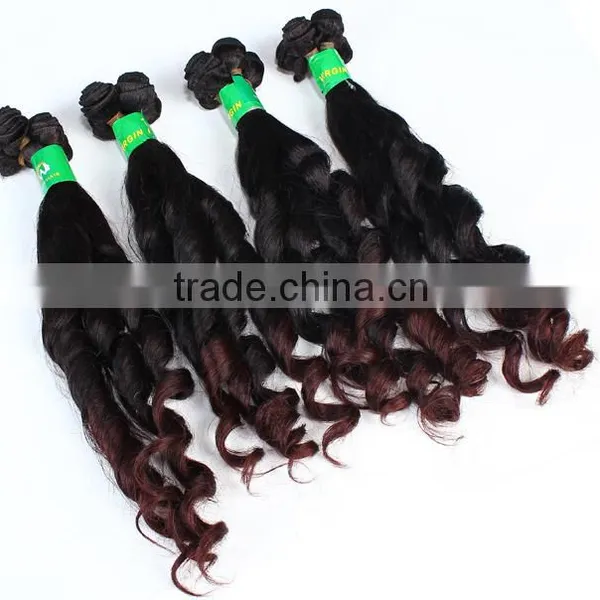 Hot China Factory SPRIAL CURL 3 Bundles Red Brazilian Hair Weave photo-3