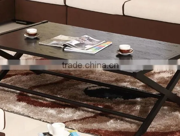 X Shape Leg Modern Fashion Solid Wood Coffee Table Aquarium Living Room Furniture